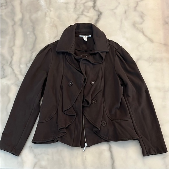 Style & Co. Jackets & Blazers - 🎈Style & Co Ruffled Brown Blazer🎁Fill a Box for $20 up to 5lbs Sale 📦